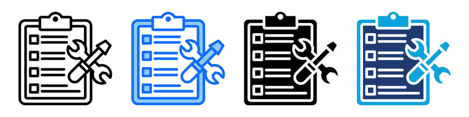 Maintenance Plan Icon Set Multi Style Vector Illustration