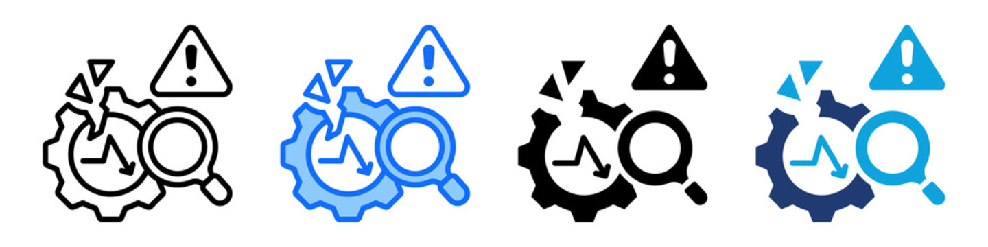 Failure Analysis Icon Set Multi Style Vector Illustration