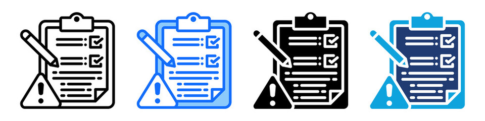 Risk Assessment Icon Set Multi Style Vector Illustration