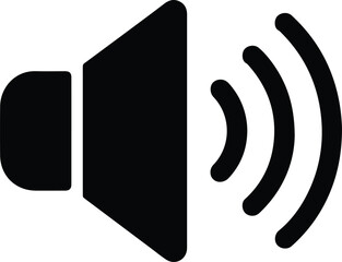 Black speaker icon with sound waves volume audio 2