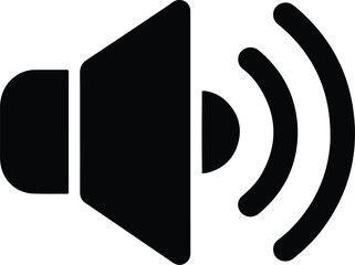 Black speaker icon with sound waves volume audio