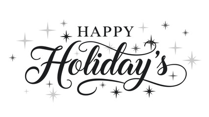 Stylish handwritten seasonal message with glimmering star accents, ideal for joyous celebrations and festive greetings, perfect for holiday events