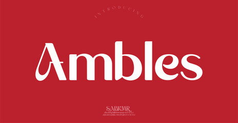 Ambles Sports minimal tech font letter set. Luxury vector typeface for company.