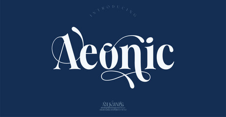Aeonic Sports minimal tech font letter set. Luxury vector typeface for company.