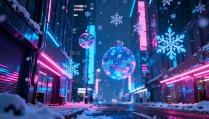 Futuristic Neon Christmas Background