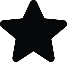 Black five pointed star icon with rounded corners symbol 1