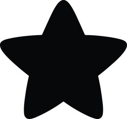 Black five pointed star icon on white background symbol
