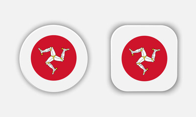 Obraz premium Isle of Man Rounded National Flag Button Icon