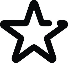 Black outline star icon with rounded corners symbol