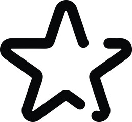 Black outline star icon with rounded points symbol 1