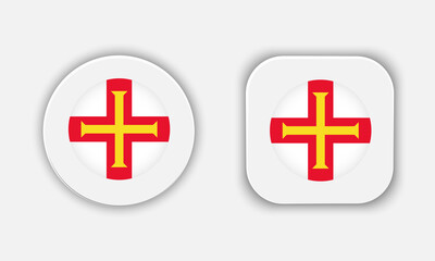 Fototapeta premium Guernsey Rounded National Flag Button Icon