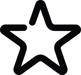 Black outline star icon with rounded points symbol