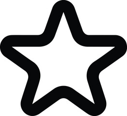 Black outline star shape on white background icon symbol 2