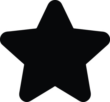 Black star icon with rounded points symbol white
