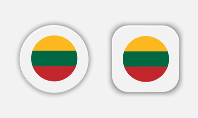 Lithuania Rounded National Flag Button Icon