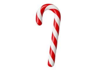 Classic red and white striped candy cane, festive 3d rendering