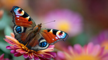 Close-up of a colorful butterfly sitting on a vibrant flower (3)
