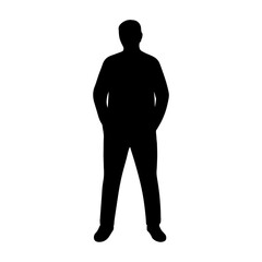 Fototapeta premium Man Standing Silhouette – Casual Male Pose and Minimalist Figure Art