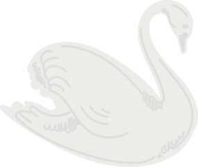 Line Art Swan Silhouette