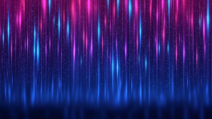 Colorful Neon Light Effect Background, Blue and Purple Gradient Abstract Lines, Futuristic Stage Decor, Trendy Party Poster Design, Modern Digital Art