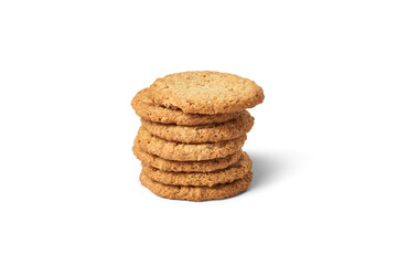Stack of oatmeal cookies for delicious snack concept