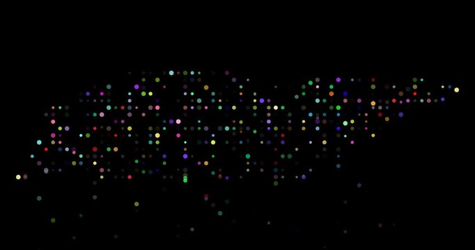 Falling Particles Assemble Tennessee USA Map