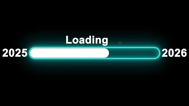 New year 2026 to 2027 loading bar concept. Year change concept  Business planning for new year success 4k video