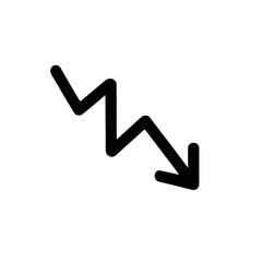 Clean Correction Pattern Icon With Down Zig-Zag and Upward Arrow