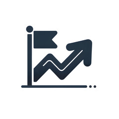 Clean Bullish Flag Icon With Up Arrow Minimal Continuation Pattern Symbol