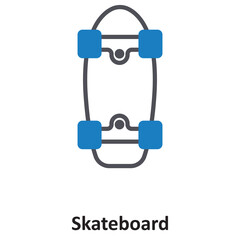 Skateboard Vector icon which can easily modify or edit