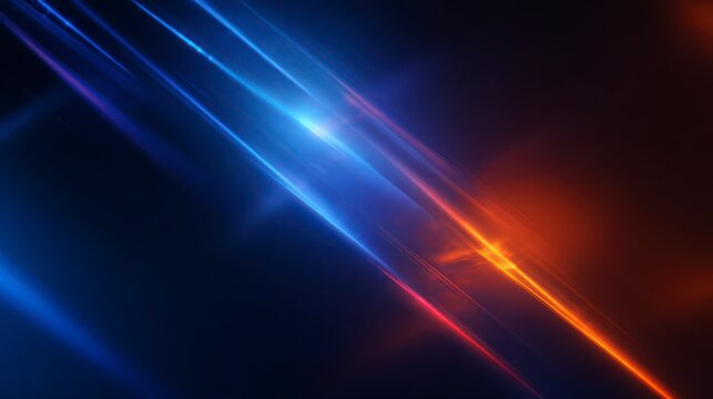 Electric Lines: Striking streaks of electric blue and fiery orange converge against a deep, dark backdrop, creating a vibrant display of energy and movement.