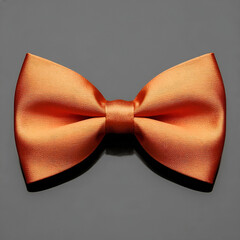 Elegant Orange Satin Bow Tie on Dark Background