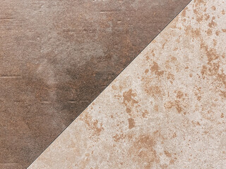 Textured surface featuring a diagonal split between dark brown and light beige tones, showcasing natural patterns and variations in color, ideal for interior design applications