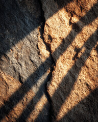 Fine Art Macro: Intricate Micro-Patterns of Reed Shadows on Stone Surface