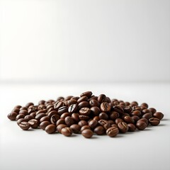Naklejka premium Premium Coffee Packaging with Roasted Coffee Beans on Clean Background