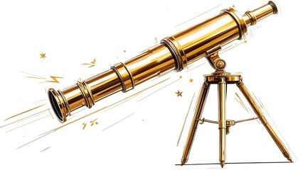 Explore new frontiers with this golden telescope, perfect for astronomy enthusiasts and those seeking inspiration, discovering new galaxies and dreams
