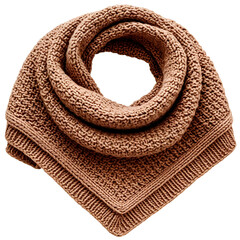The scarf is warm brown, clothing fashion isolated on a transparent background