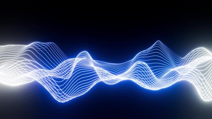 New Equalizer white with blue waved VJ loop background