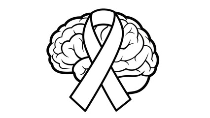 Brain Awareness Ribbon Symbolizing Hope and Support for Neurological Health.
