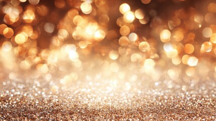Shiny background with golden patterns and bright light from a party event