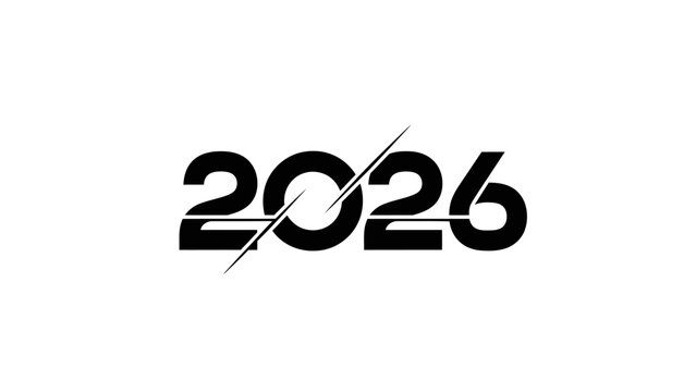 Bold black number 2026 with a diagonal slash through the middle.
