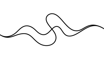Continuous single line drawing of a wavy abstract curve.