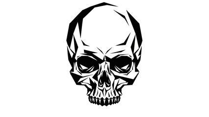 Stylized Human Skull Graphic Design Element.