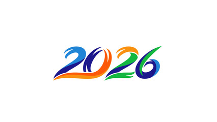 Vibrant 2026 text in colorful brushstroke style on a white background.