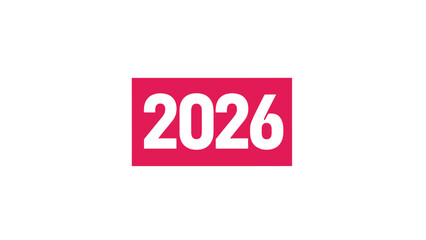 The year 2026 in bold white numbers on a pink background.