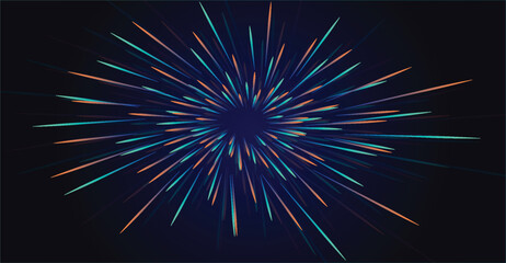 Abstract illustration of a burst of colorful, radiant energy emanating from the center.