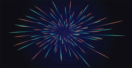 Abstract illustration of radiating lines emanating from a central dark point.