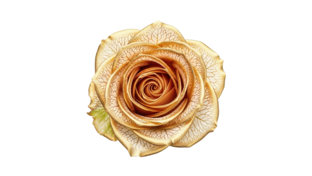 Ornate golden rose with intricate vein pattern - Powered by Adobe