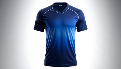 Dynamic gradient blue jersey ready for your team's branding, perfect for sports, esports, or casual wear designs, vibrant and modern apparel mock-up