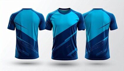 Vibrant blue sports jersey design template for athletic teams, ready for your logo and team colors, ideal for esports and sports marketing campaigns